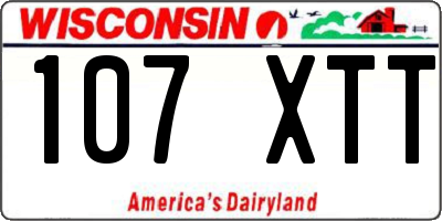 WI license plate 107XTT