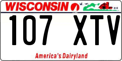 WI license plate 107XTV