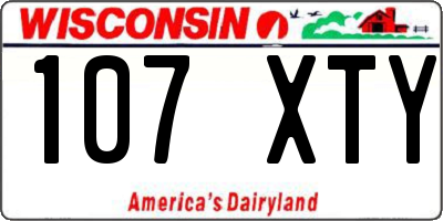 WI license plate 107XTY