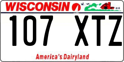 WI license plate 107XTZ