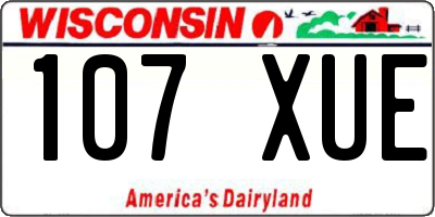 WI license plate 107XUE