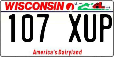WI license plate 107XUP