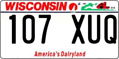 WI license plate 107XUQ