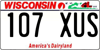 WI license plate 107XUS