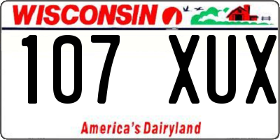 WI license plate 107XUX