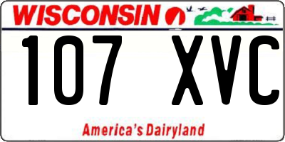 WI license plate 107XVC