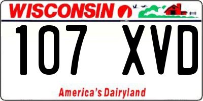 WI license plate 107XVD
