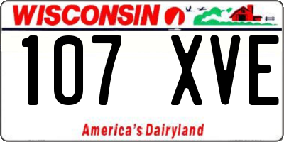 WI license plate 107XVE
