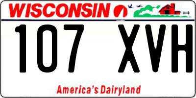 WI license plate 107XVH