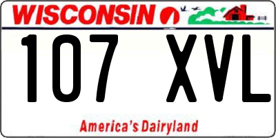 WI license plate 107XVL