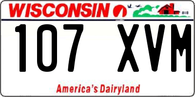 WI license plate 107XVM