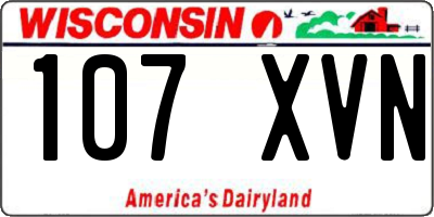 WI license plate 107XVN