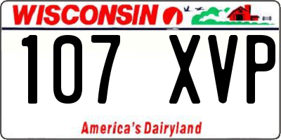 WI license plate 107XVP