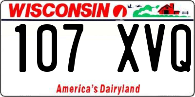 WI license plate 107XVQ