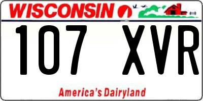 WI license plate 107XVR