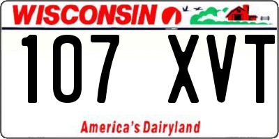 WI license plate 107XVT