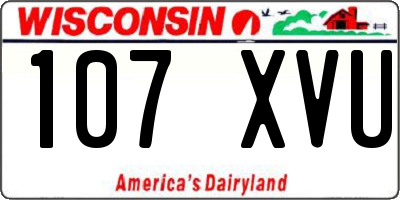 WI license plate 107XVU