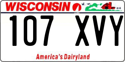 WI license plate 107XVY