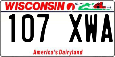 WI license plate 107XWA