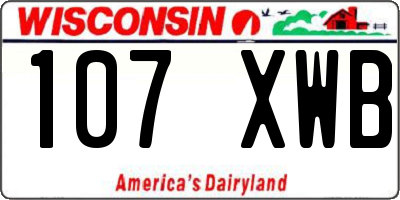 WI license plate 107XWB