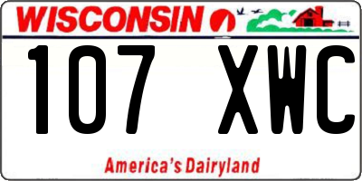 WI license plate 107XWC