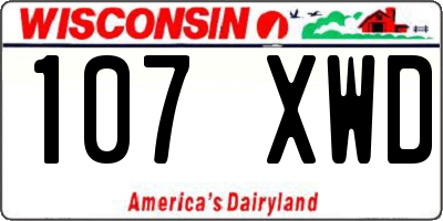 WI license plate 107XWD