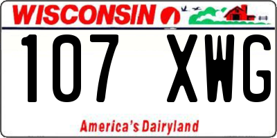 WI license plate 107XWG