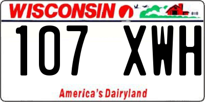 WI license plate 107XWH