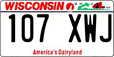 WI license plate 107XWJ