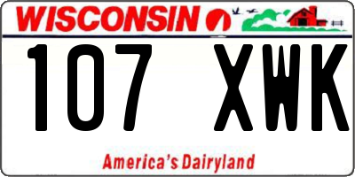 WI license plate 107XWK