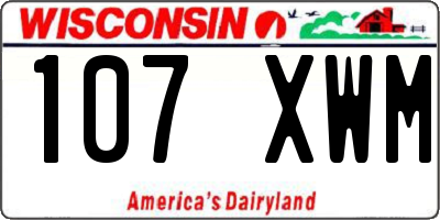 WI license plate 107XWM