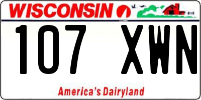 WI license plate 107XWN