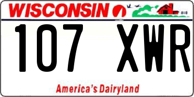 WI license plate 107XWR