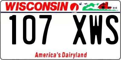 WI license plate 107XWS