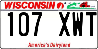 WI license plate 107XWT