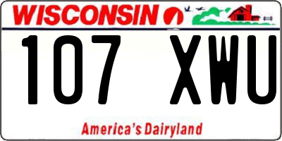 WI license plate 107XWU