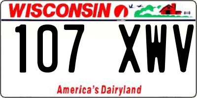 WI license plate 107XWV