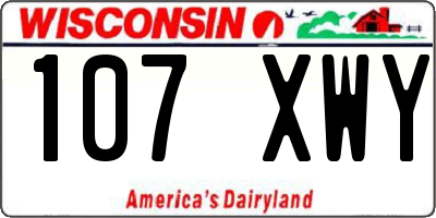 WI license plate 107XWY