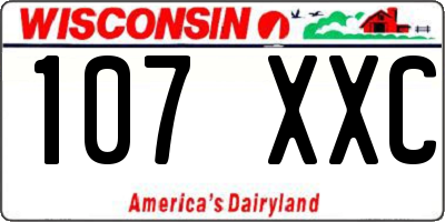 WI license plate 107XXC