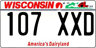 WI license plate 107XXD