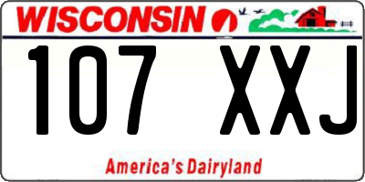 WI license plate 107XXJ