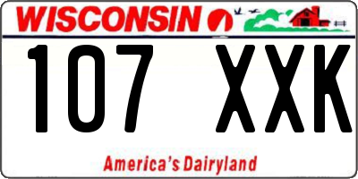 WI license plate 107XXK
