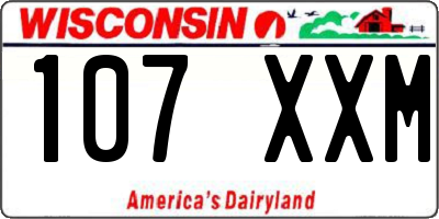WI license plate 107XXM
