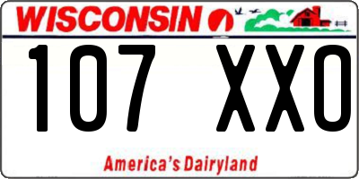 WI license plate 107XXO