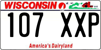 WI license plate 107XXP