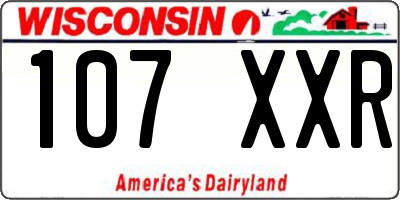 WI license plate 107XXR
