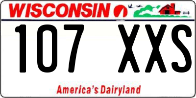 WI license plate 107XXS