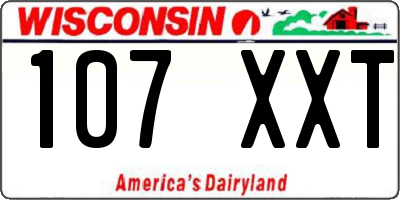 WI license plate 107XXT