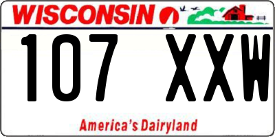 WI license plate 107XXW