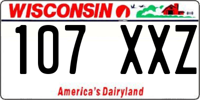 WI license plate 107XXZ